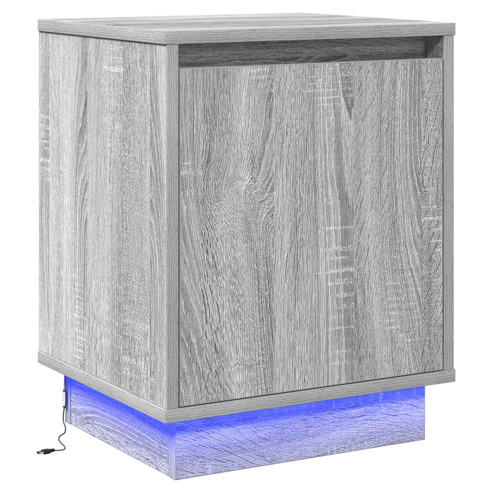 vidaXL Szafka Nocna Szary 39 x 34,5 x 50 cm Materiał drewnopochodny
