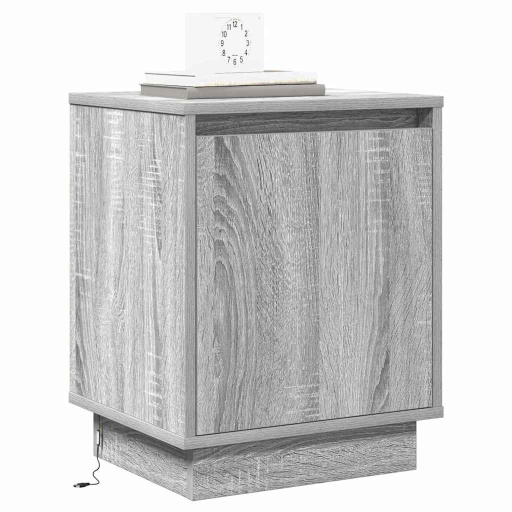 vidaXL Szafka Nocna Szary 39 x 34,5 x 50 cm Materiał drewnopochodny