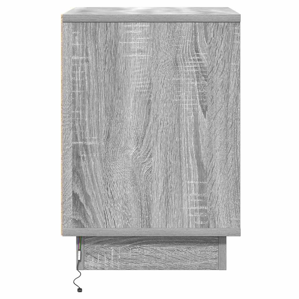 vidaXL Szafka Nocna Szary 39 x 34,5 x 50 cm Materiał drewnopochodny