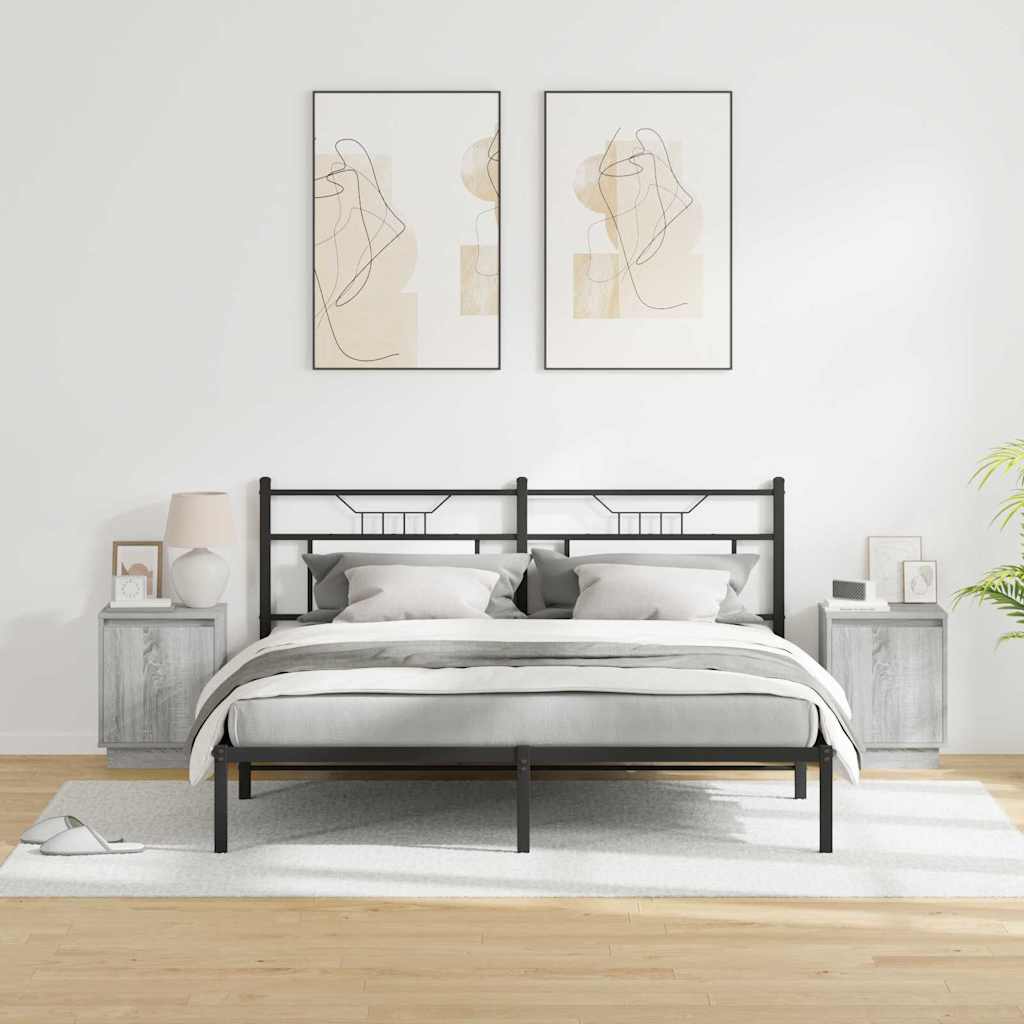vidaXL Szafka Nocna 2 pcs Szary 39 x 34,5 x 50 cm