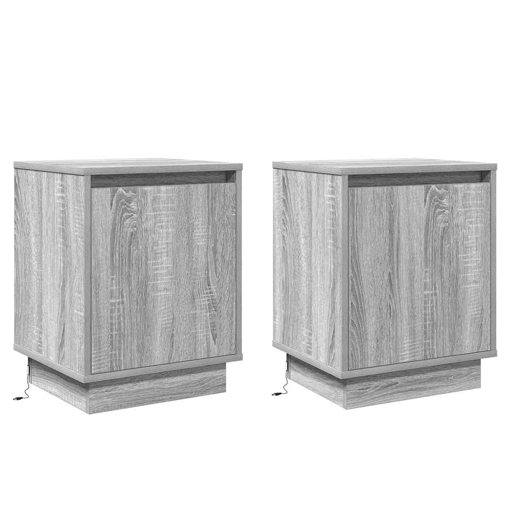 vidaXL Szafka Nocna 2 pcs Szary 39 x 34,5 x 50 cm