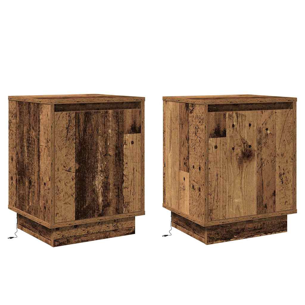 vidaXL Szafka Nocna 2 pcs Stare drewno 39 x 34,5 x 50 cm