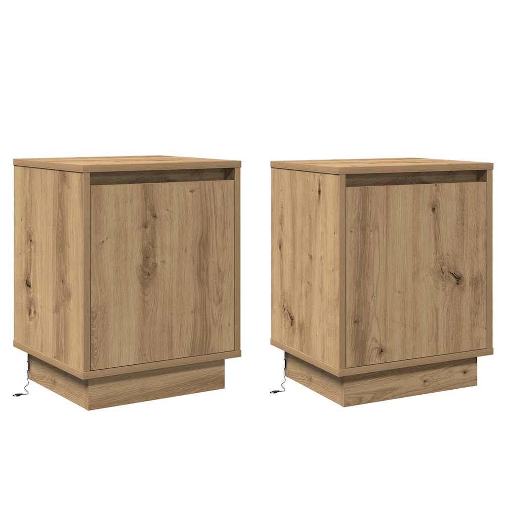 vidaXL Szafka Nocna 2 pcs Dąb rzemieślniczy 39 x 34,5 x 50 cm
