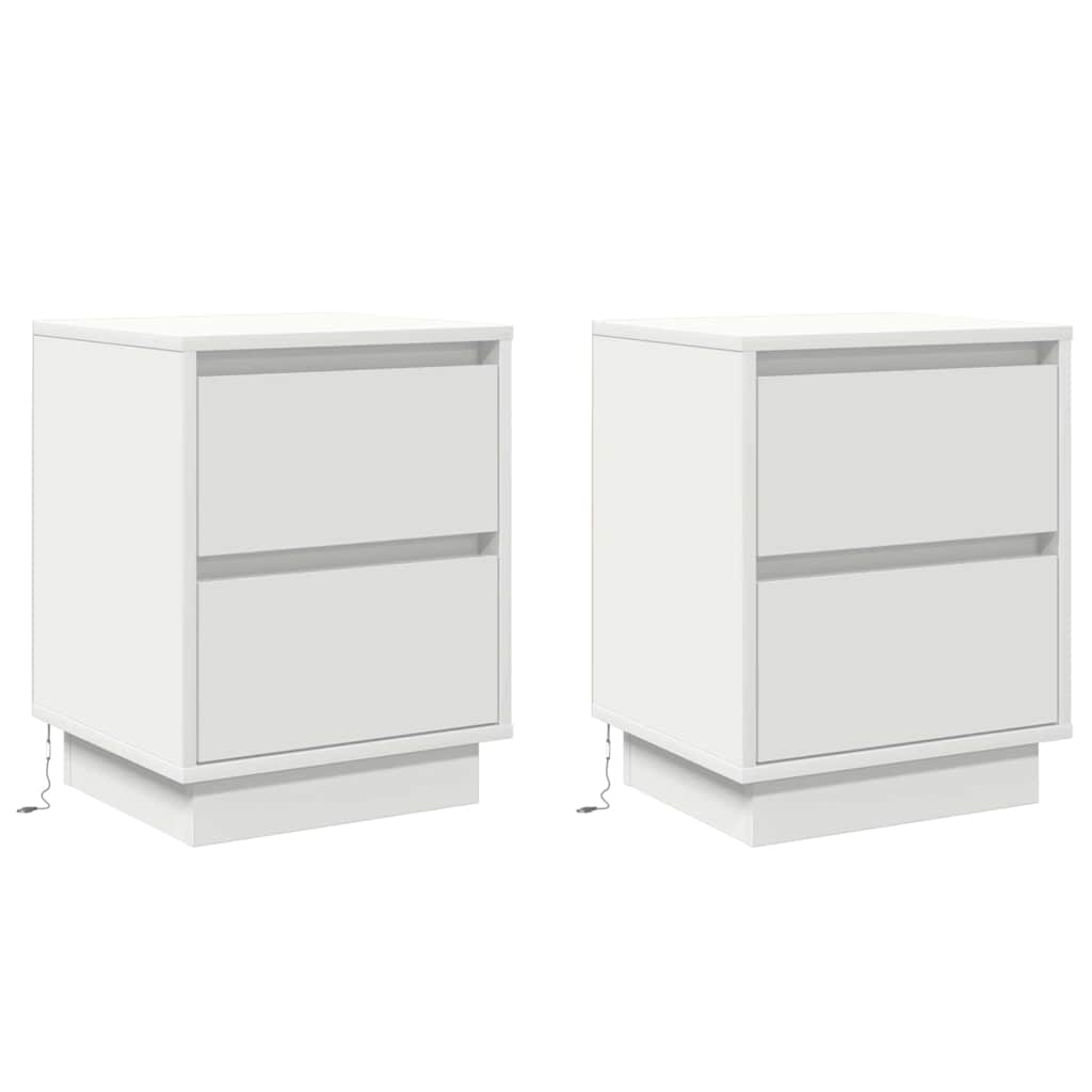 vidaXL Szafka Nocna z szufladą 2 pcs Biały 39 x 34,5 x 50 cm