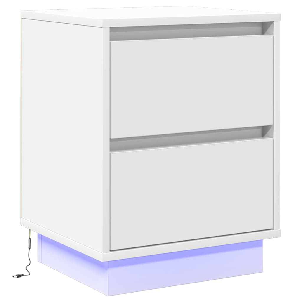 vidaXL Szafka Nocna z szufladą 2 pcs Biały 39 x 34,5 x 50 cm