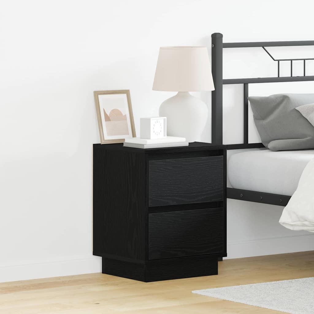 vidaXL Szafka Nocna z szufladą 2 pcs Czarny Dąb 39 x 34,5 x 50 cm