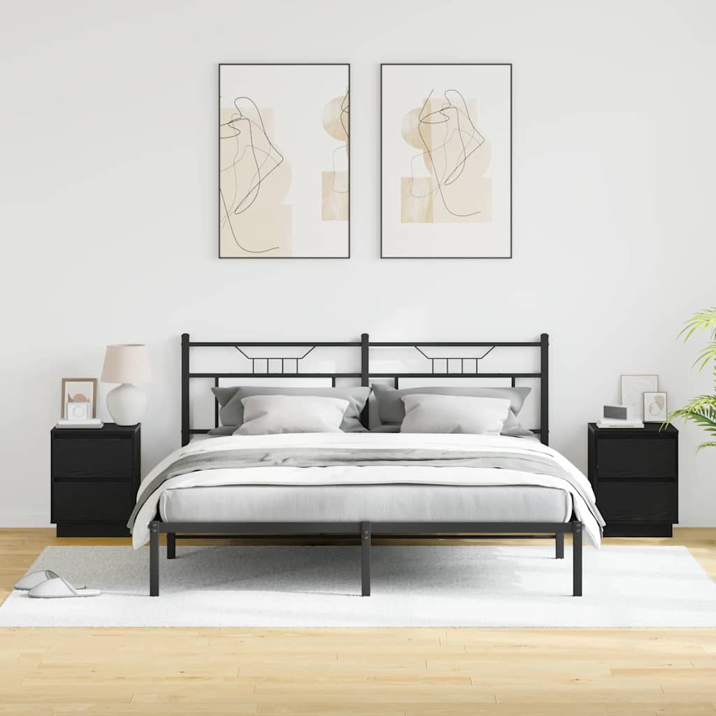 vidaXL Szafka Nocna z szufladą 2 pcs Czarny Dąb 39 x 34,5 x 50 cm