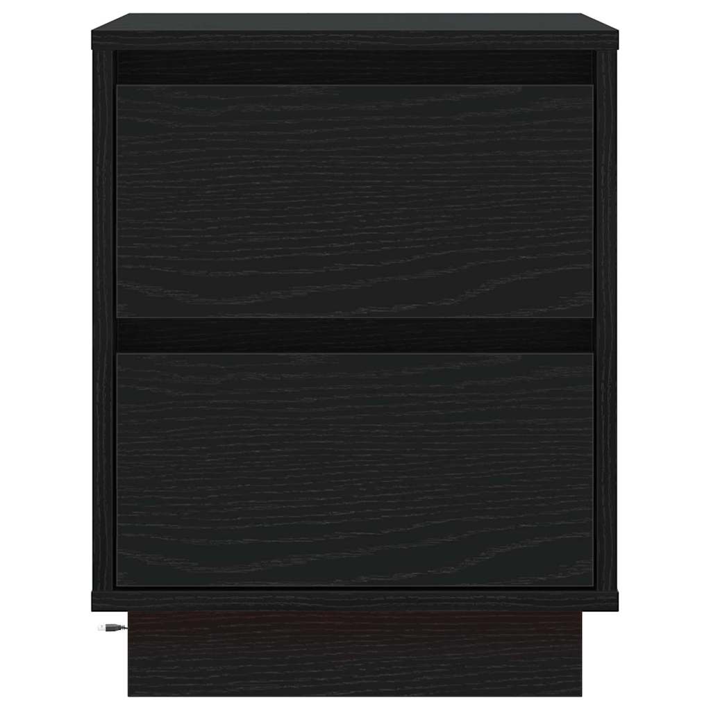 vidaXL Szafka Nocna z szufladą 2 pcs Czarny Dąb 39 x 34,5 x 50 cm