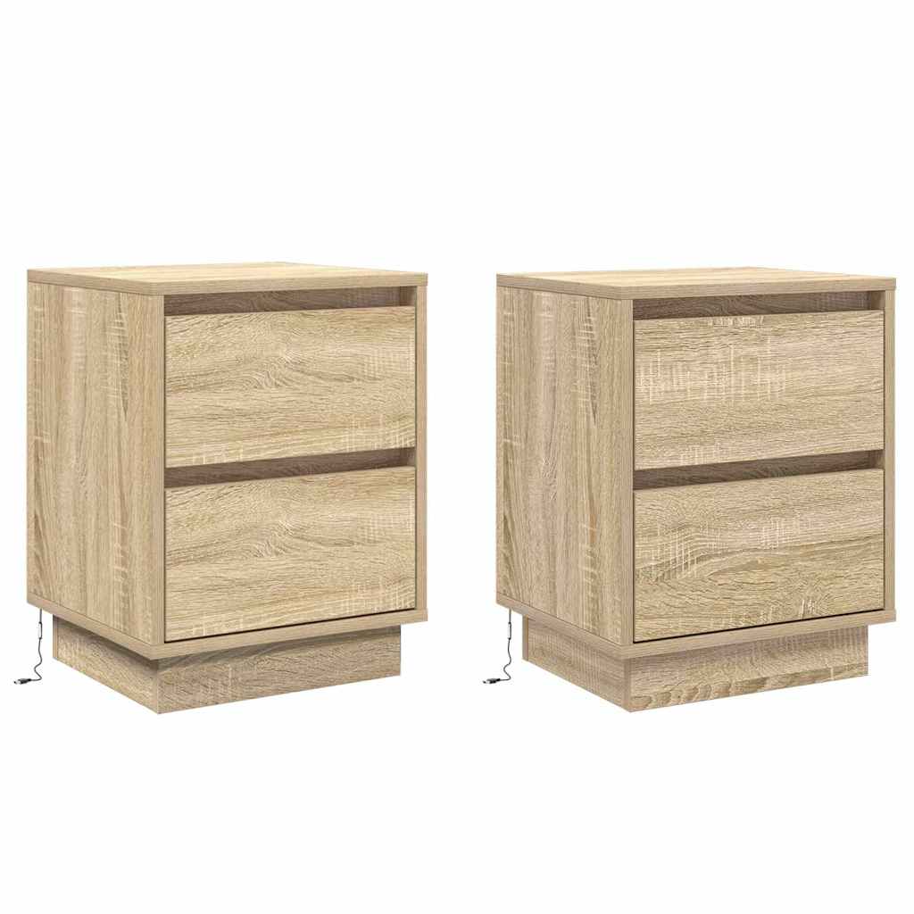 vidaXL Szafka Nocna z szufladą 2 pcs Dąb Sonoma 39 x 34,5 x 50 cm