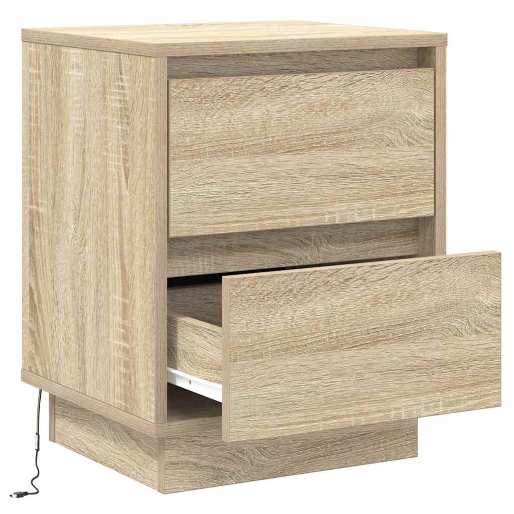 vidaXL Szafka Nocna z szufladą 2 pcs Dąb Sonoma 39 x 34,5 x 50 cm
