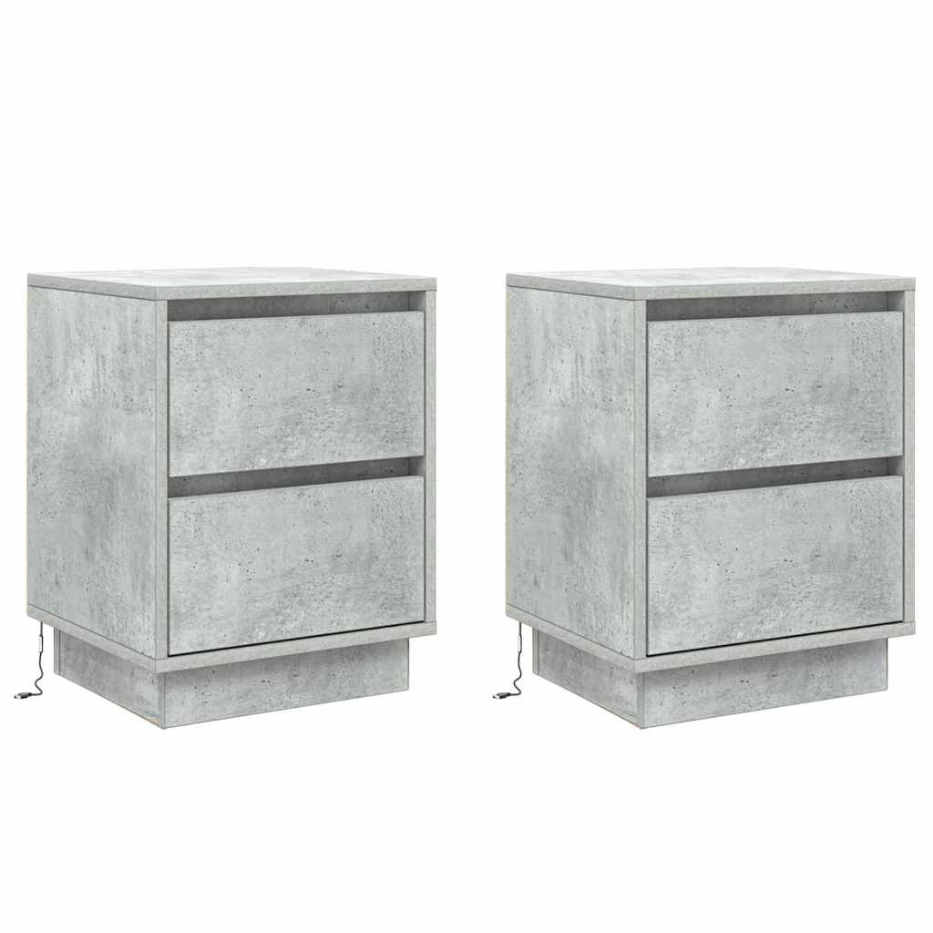 vidaXL Szafka Nocna z szufladą 2 pcs Betonowy szary 39 x 34,5 x 50 cm
