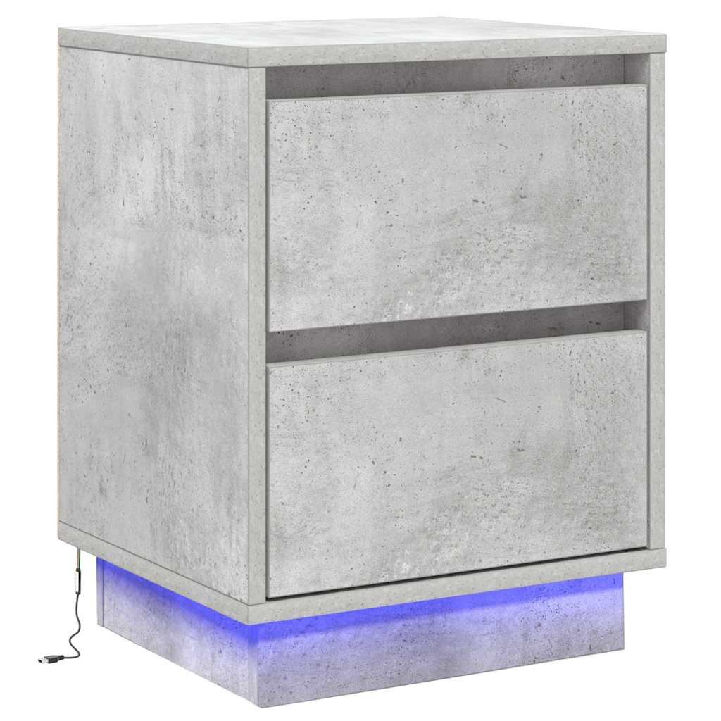 vidaXL Szafka Nocna z szufladą 2 pcs Betonowy szary 39 x 34,5 x 50 cm