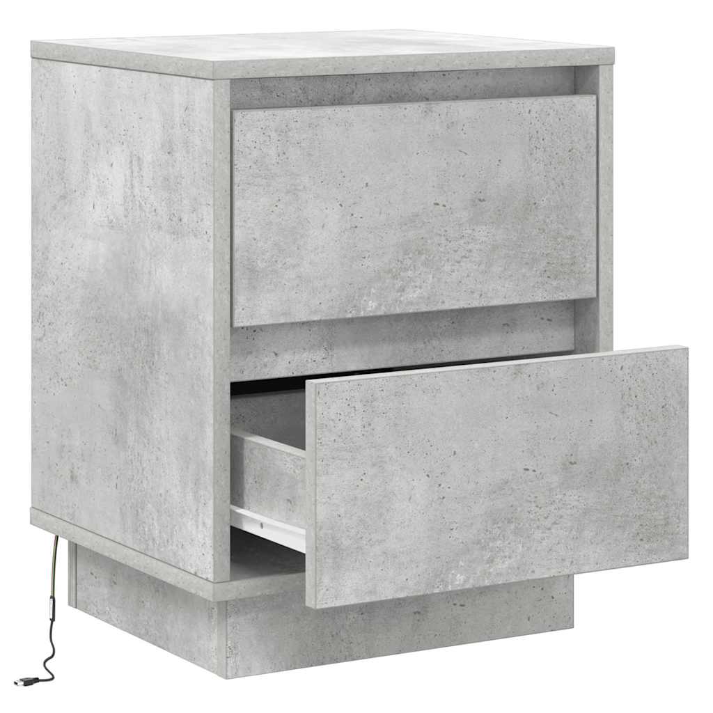 vidaXL Szafka Nocna z szufladą 2 pcs Betonowy szary 39 x 34,5 x 50 cm