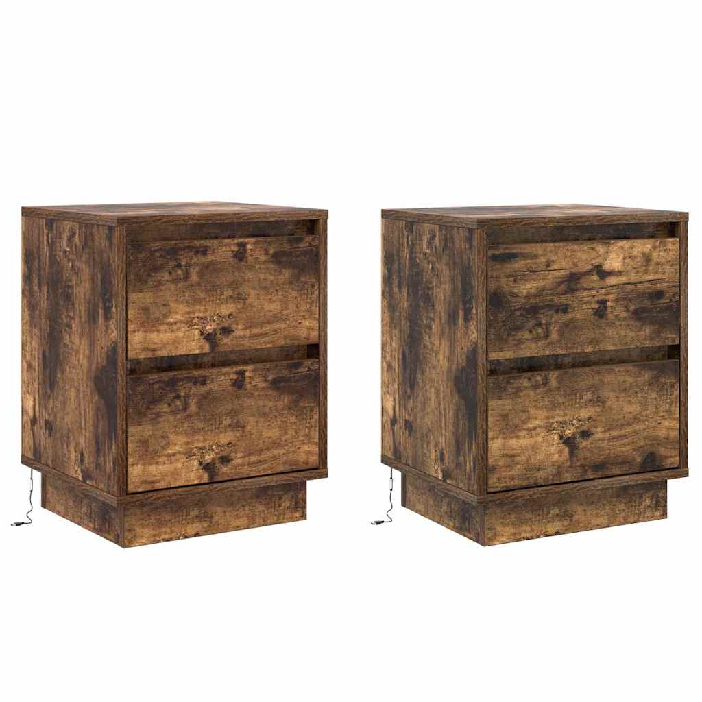 vidaXL Szafka Nocna z szufladą 2 pcs Dąb wędzony 39 x 34,5 x 50 cm