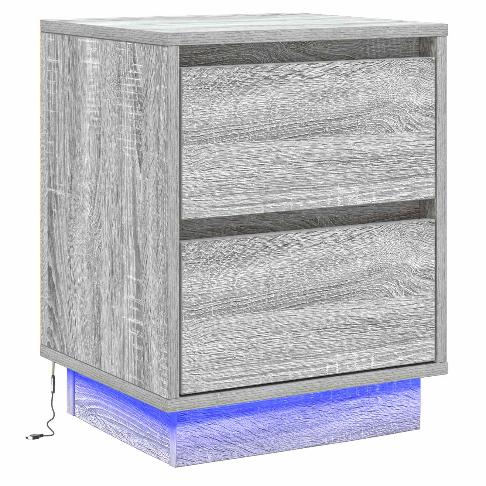 vidaXL Szafka Nocna Szary 39 x 34,5 x 50 cm Materiał drewnopochodny