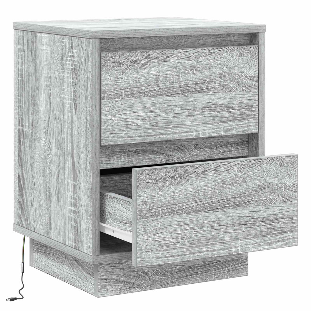 vidaXL Szafka Nocna Szary 39 x 34,5 x 50 cm Materiał drewnopochodny
