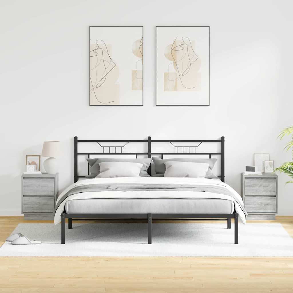 vidaXL Szafka Nocna z szufladą 2 pcs Szary 39 x 34,5 x 50 cm
