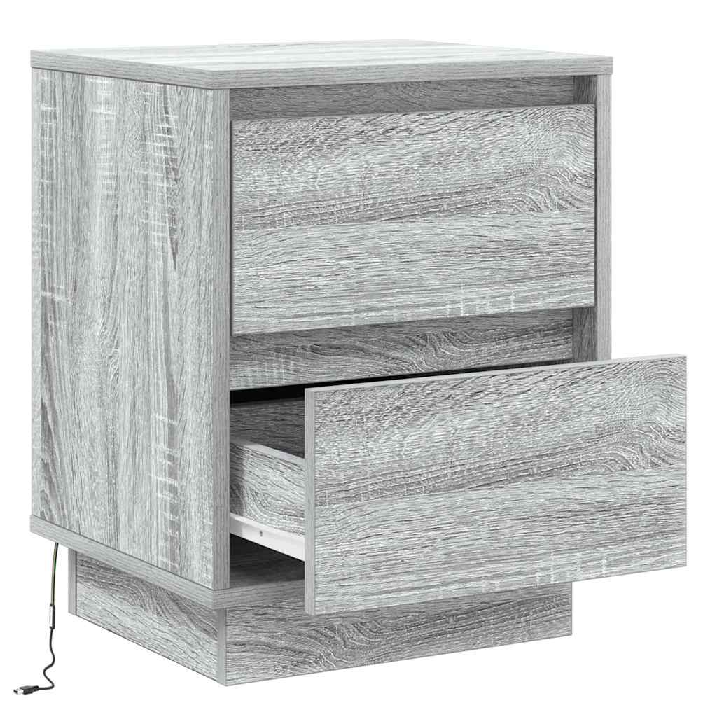 vidaXL Szafka Nocna z szufladą 2 pcs Szary 39 x 34,5 x 50 cm
