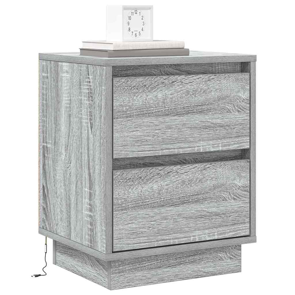 vidaXL Szafka Nocna z szufladą 2 pcs Szary 39 x 34,5 x 50 cm