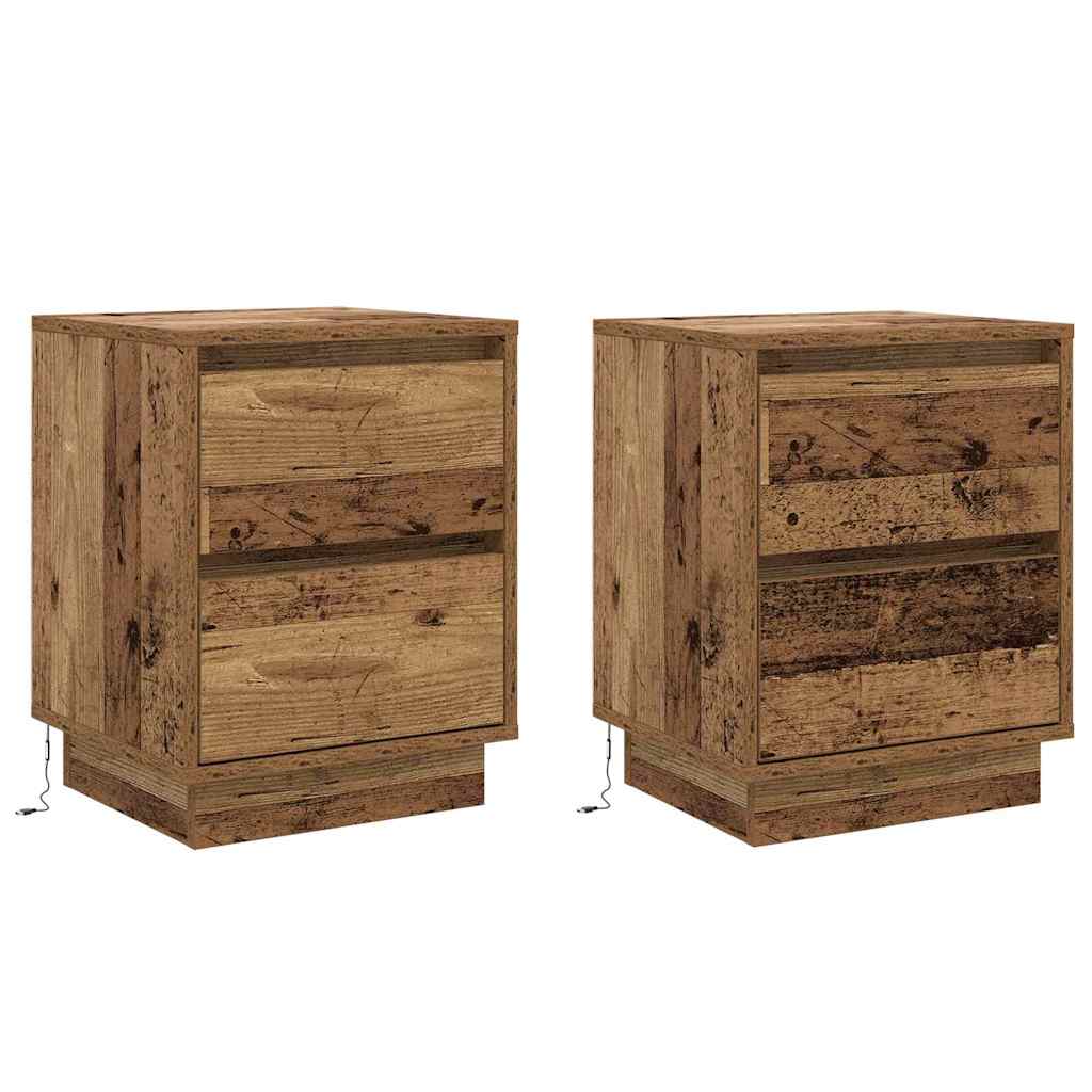vidaXL Szafka Nocna z szufladą 2 pcs Stare drewno 39 x 34,5 x 50 cm