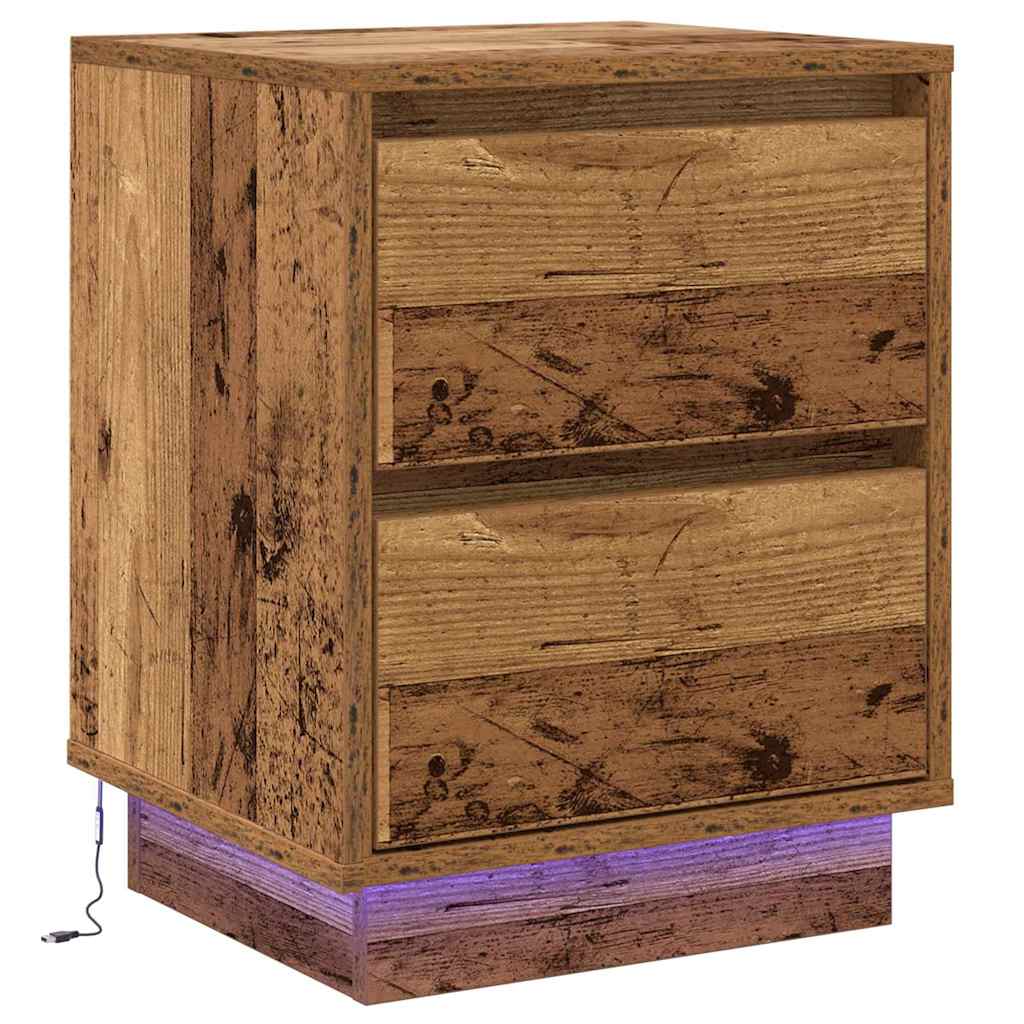 vidaXL Szafka Nocna z szufladą 2 pcs Stare drewno 39 x 34,5 x 50 cm