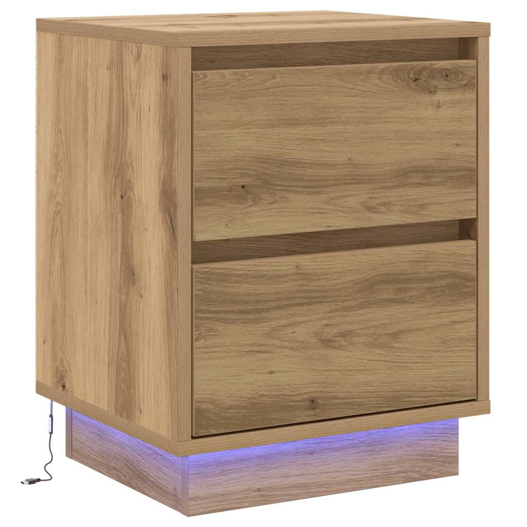 vidaXL Szafka Nocna 2 pcs Dąb rzemieślniczy 39 x 34,5 x 50 cm
