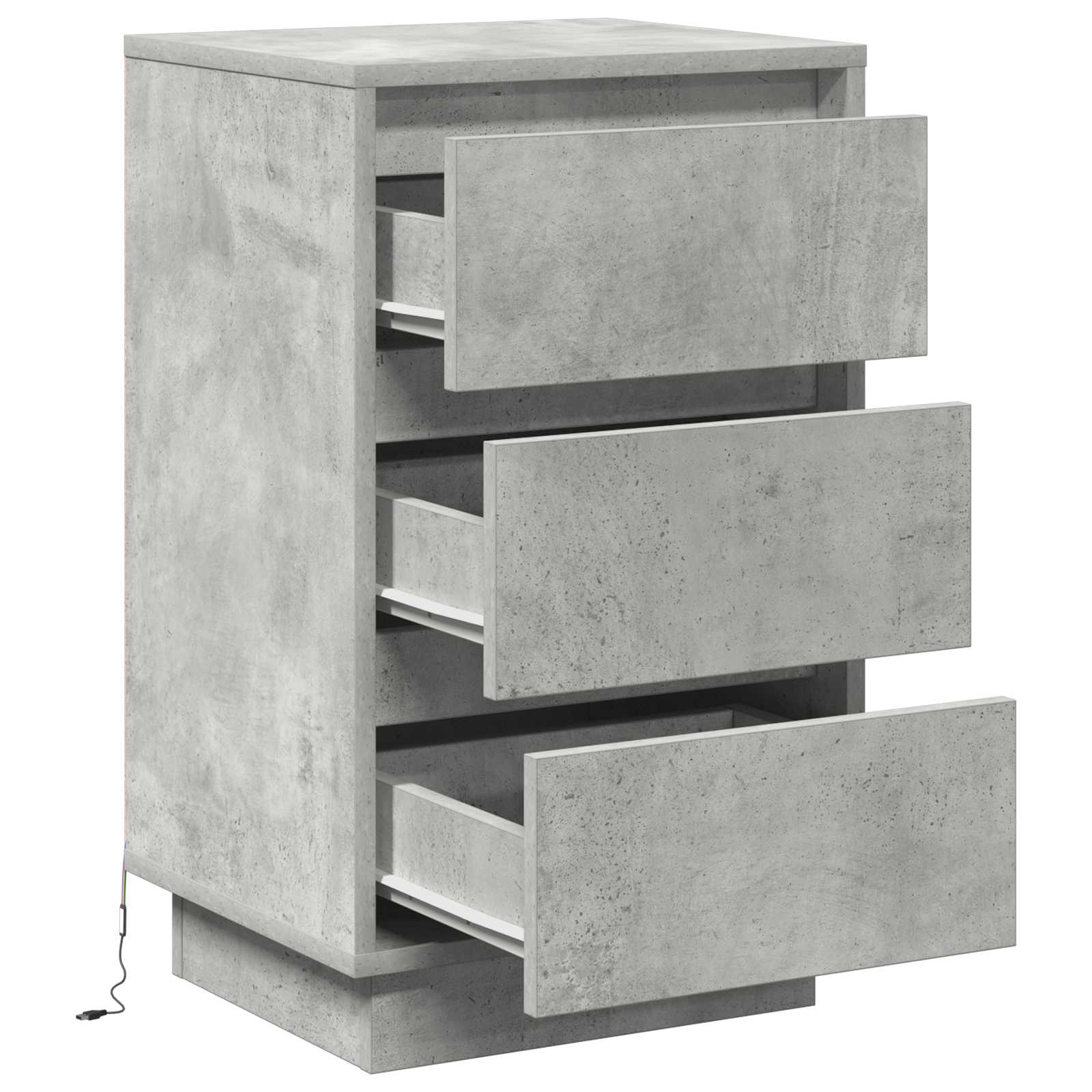 vidaXL Szafka Nocna z szufladą Betonowy szary 39 x 34,5 x 65 cm