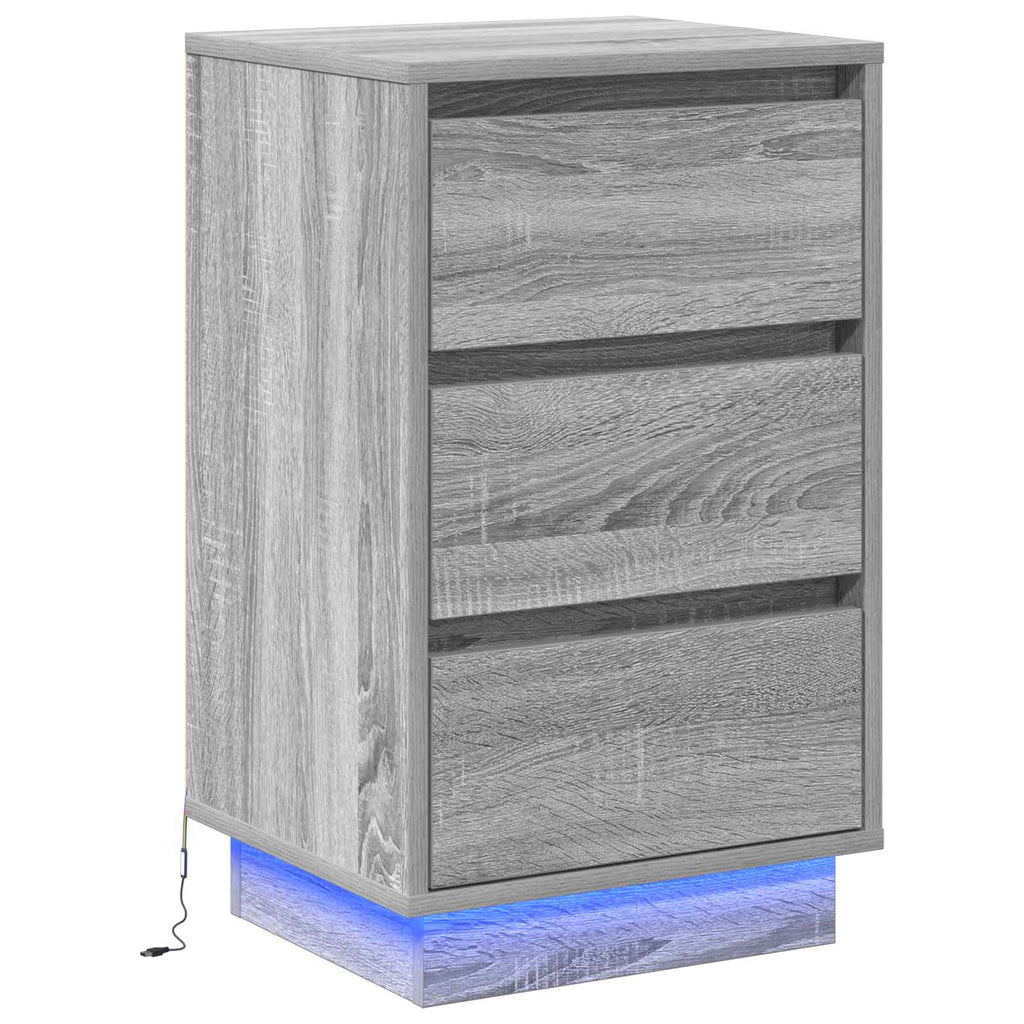 vidaXL Szafka Nocna Szary 39 x 34,5 x 65 cm Materiał drewnopochodny