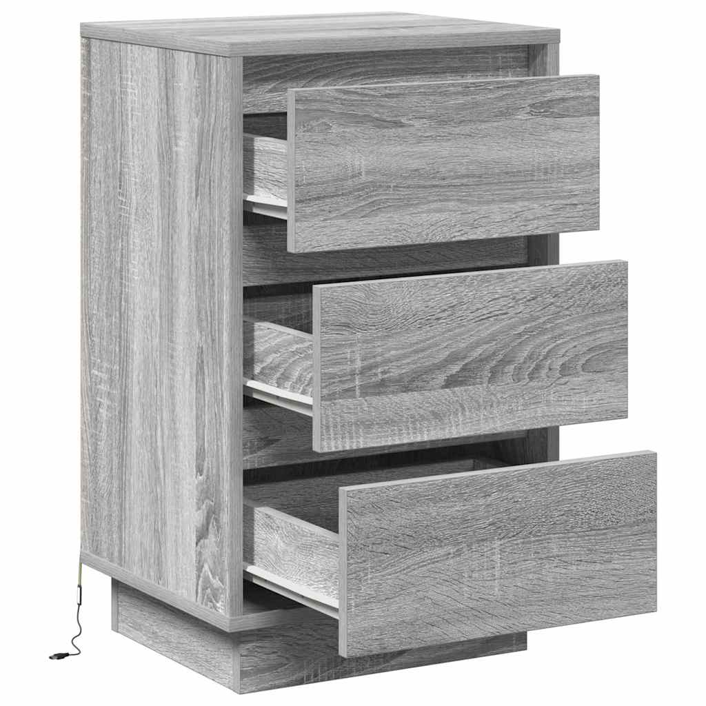 vidaXL Szafka Nocna Szary 39 x 34,5 x 65 cm Materiał drewnopochodny