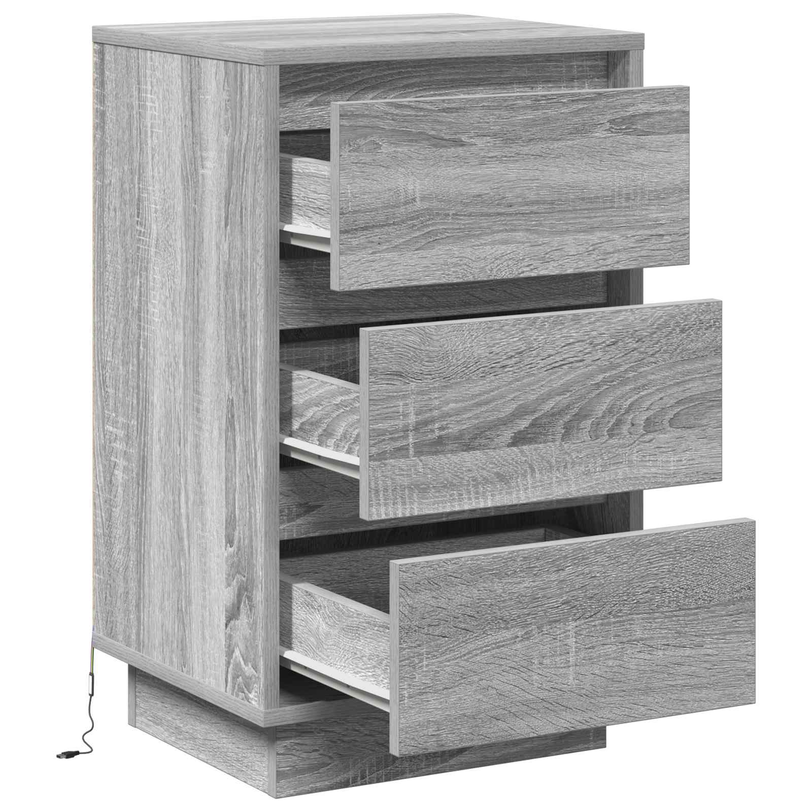 vidaXL Szafka Nocna Szary 39 x 34,5 x 65 cm Materiał drewnopochodny