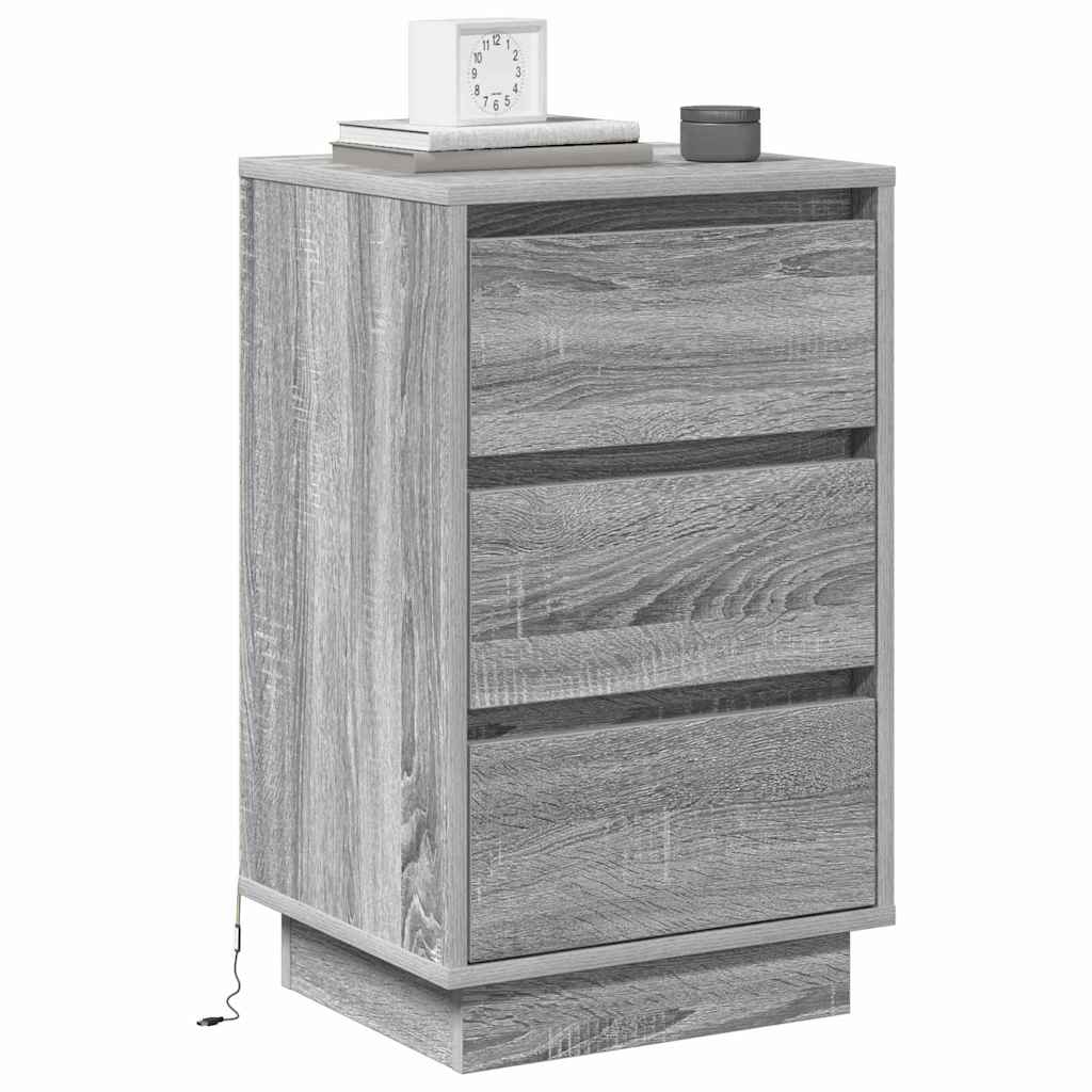 vidaXL Szafka Nocna Szary 39 x 34,5 x 65 cm Materiał drewnopochodny