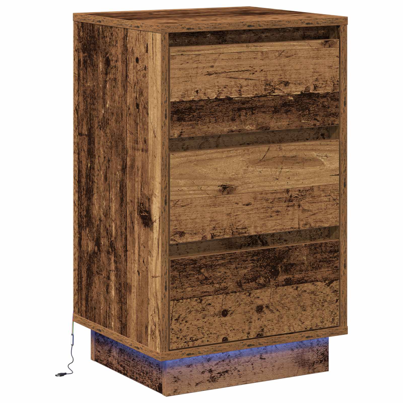 vidaXL Szafka Nocna z szufladą Stare drewno 39 x 34,5 x 65 cm
