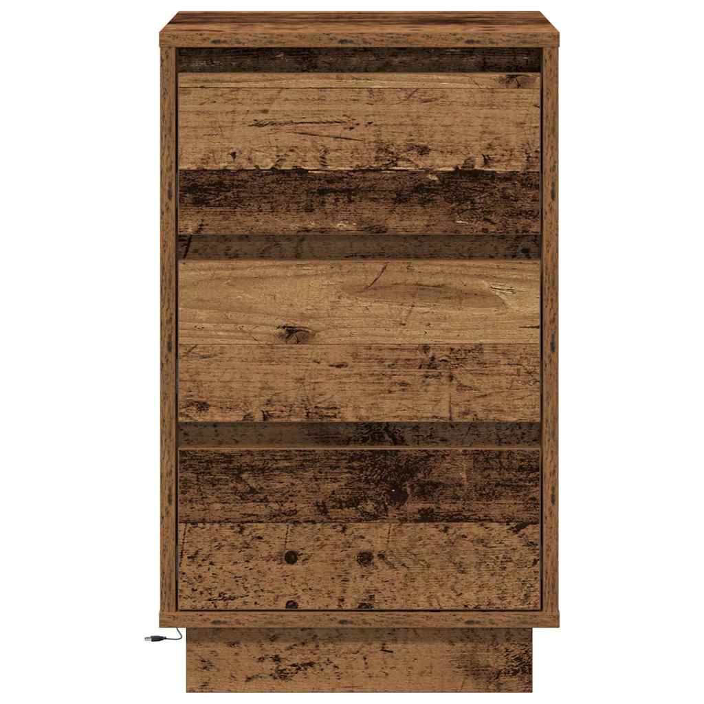 vidaXL Szafka Nocna z szufladą Stare drewno 39 x 34,5 x 65 cm