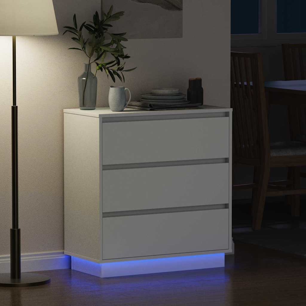 vidaXL Szafka Nocna Biały 71 x 34,5 x 75 cm Materiał drewnopochodny