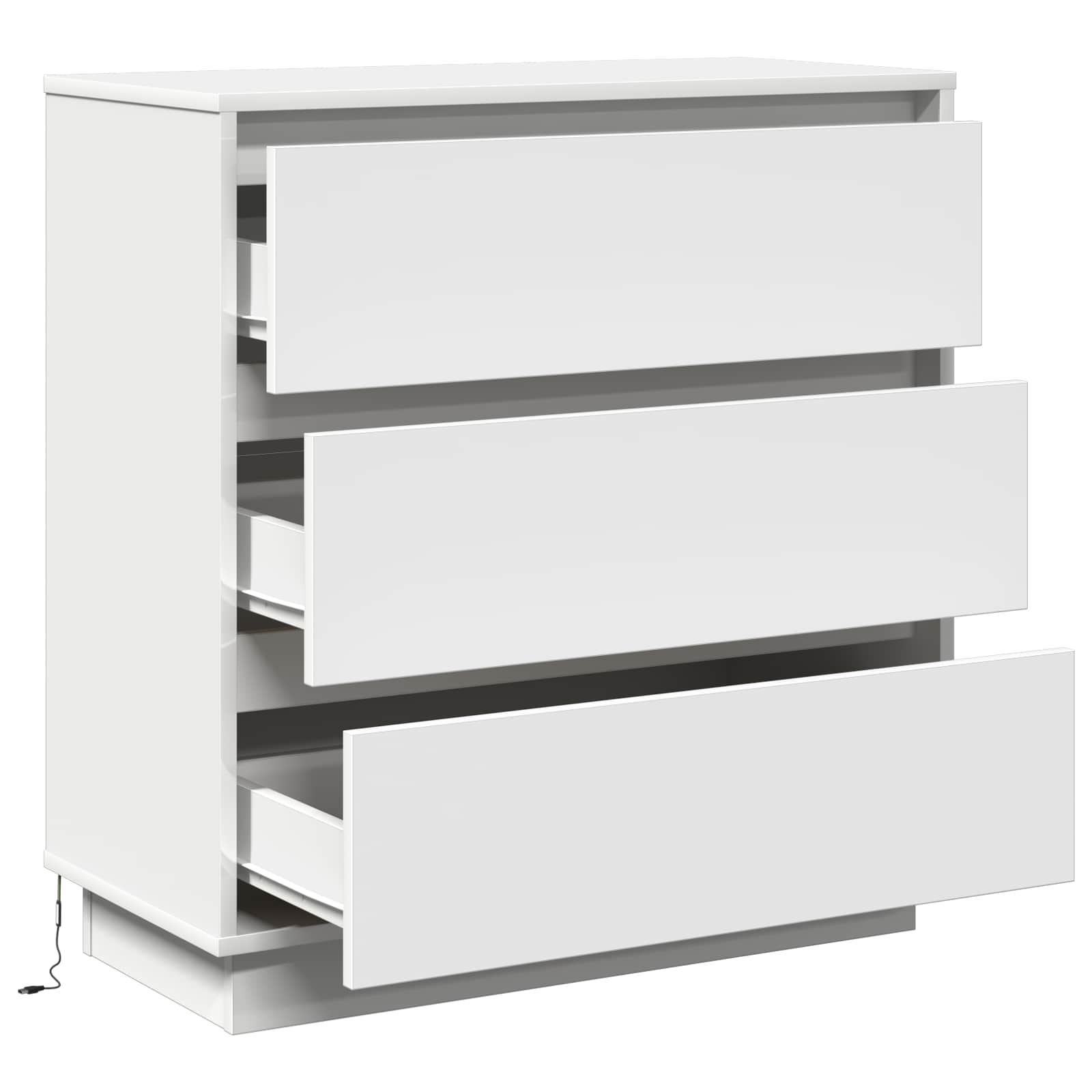 vidaXL Szafka Nocna Biały 71 x 34,5 x 75 cm Materiał drewnopochodny