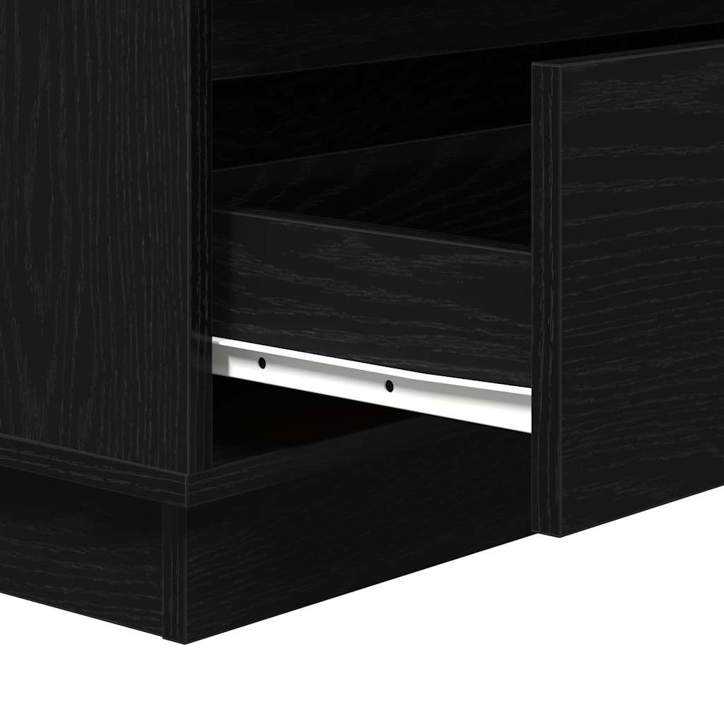 vidaXL Szafka Nocna z szufladą Czarny Dąb 71 x 34,5 x 75 cm