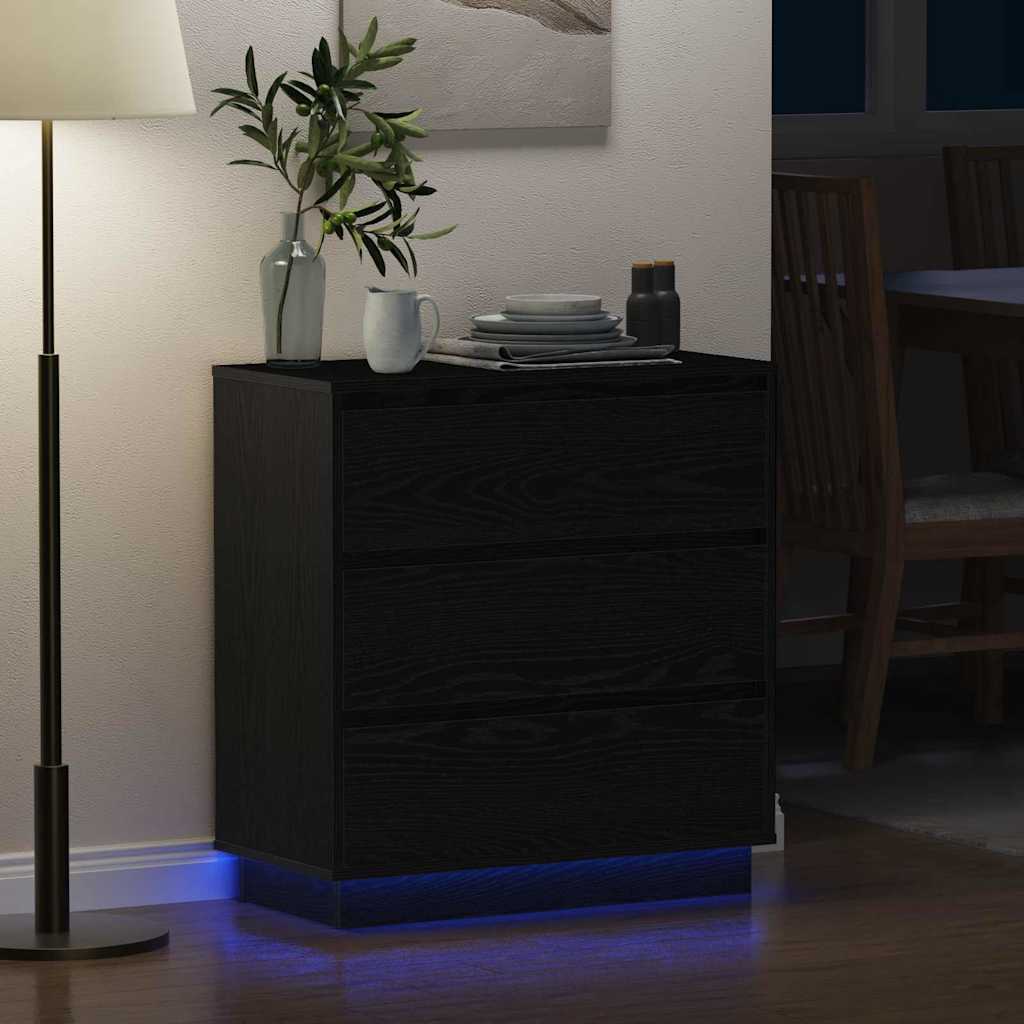 vidaXL Szafka Nocna z szufladą Czarny Dąb 71 x 34,5 x 75 cm