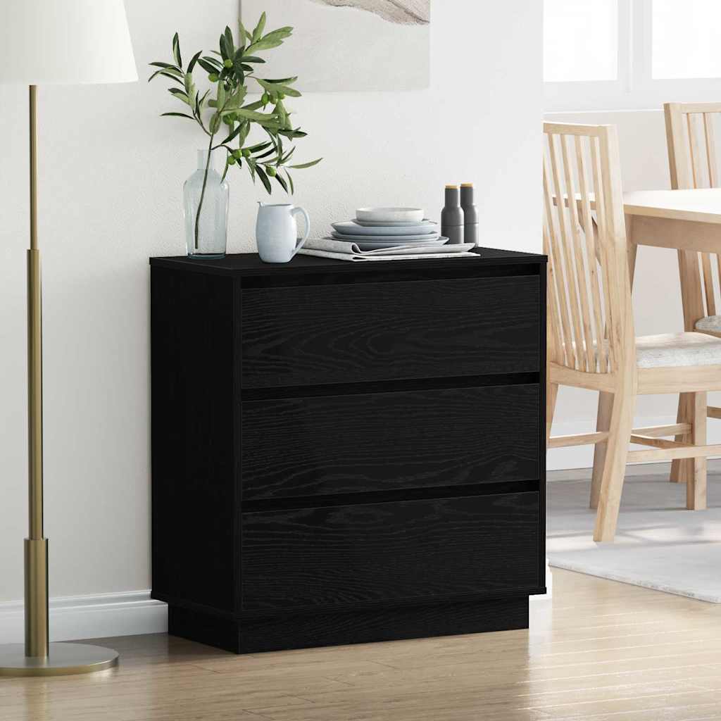 vidaXL Szafka Nocna z szufladą Czarny Dąb 71 x 34,5 x 75 cm