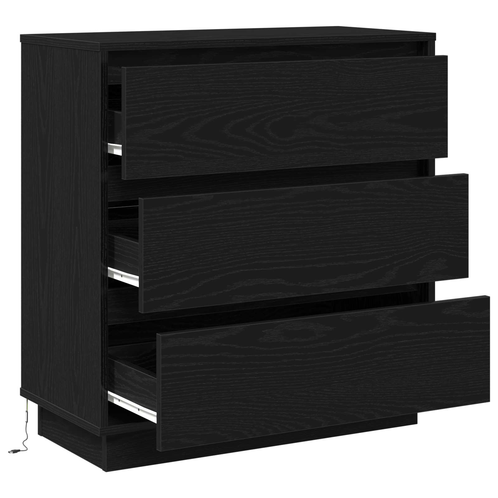 vidaXL Szafka Nocna z szufladą Czarny Dąb 71 x 34,5 x 75 cm