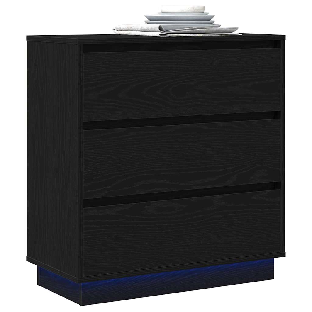 vidaXL Szafka Nocna z szufladą Czarny Dąb 71 x 34,5 x 75 cm