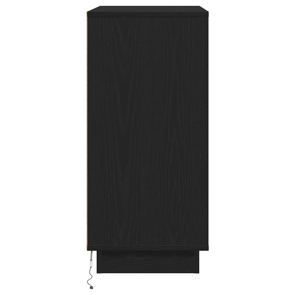 vidaXL Szafka Nocna z szufladą Czarny Dąb 71 x 34,5 x 75 cm