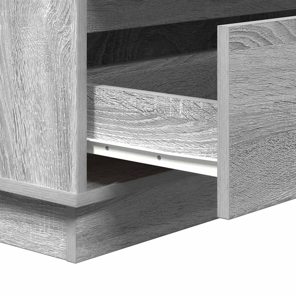 vidaXL Szafka Nocna Szary 71 x 34,5 x 75 cm Materiał drewnopochodny