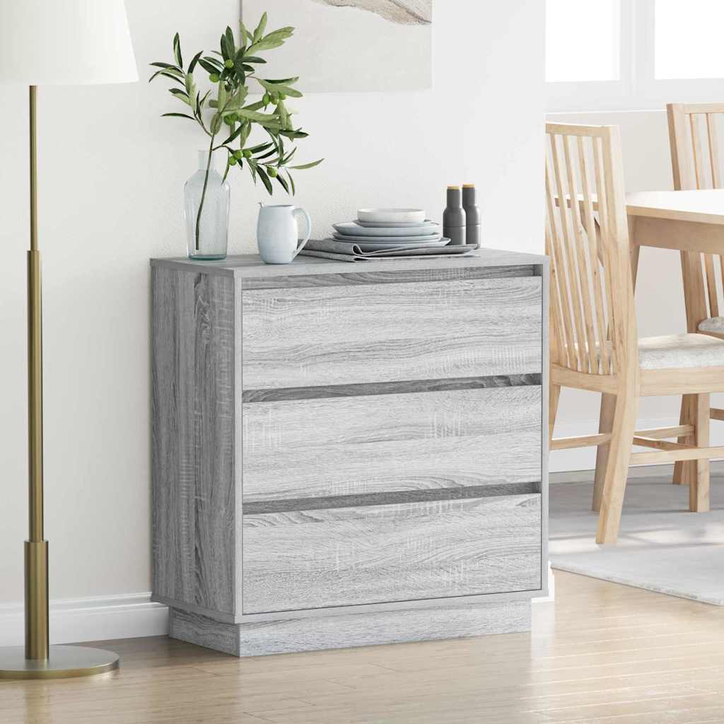 vidaXL Szafka Nocna Szary 71 x 34,5 x 75 cm Materiał drewnopochodny