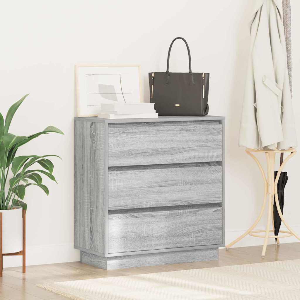 vidaXL Szafka Nocna Szary 71 x 34,5 x 75 cm Materiał drewnopochodny