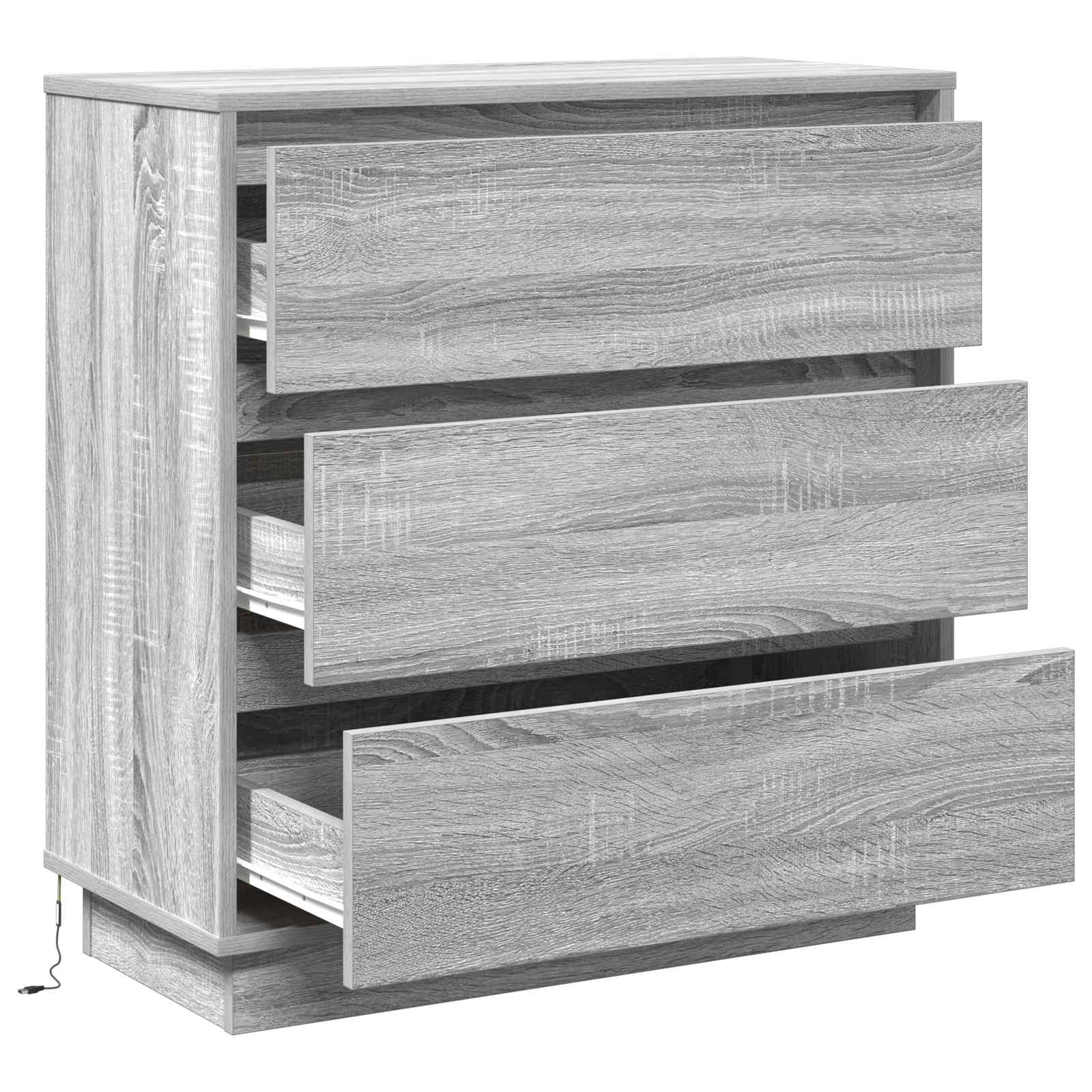 vidaXL Szafka Nocna Szary 71 x 34,5 x 75 cm Materiał drewnopochodny
