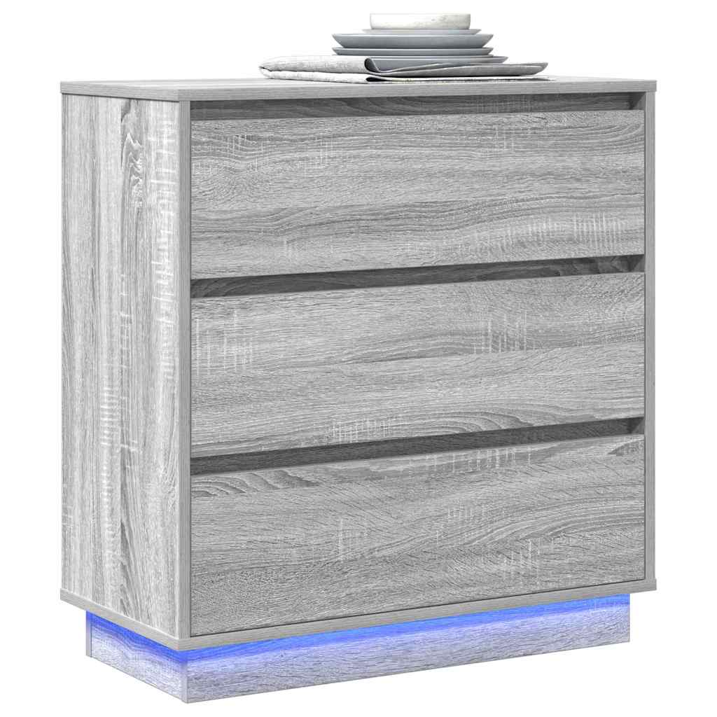 vidaXL Szafka Nocna Szary 71 x 34,5 x 75 cm Materiał drewnopochodny