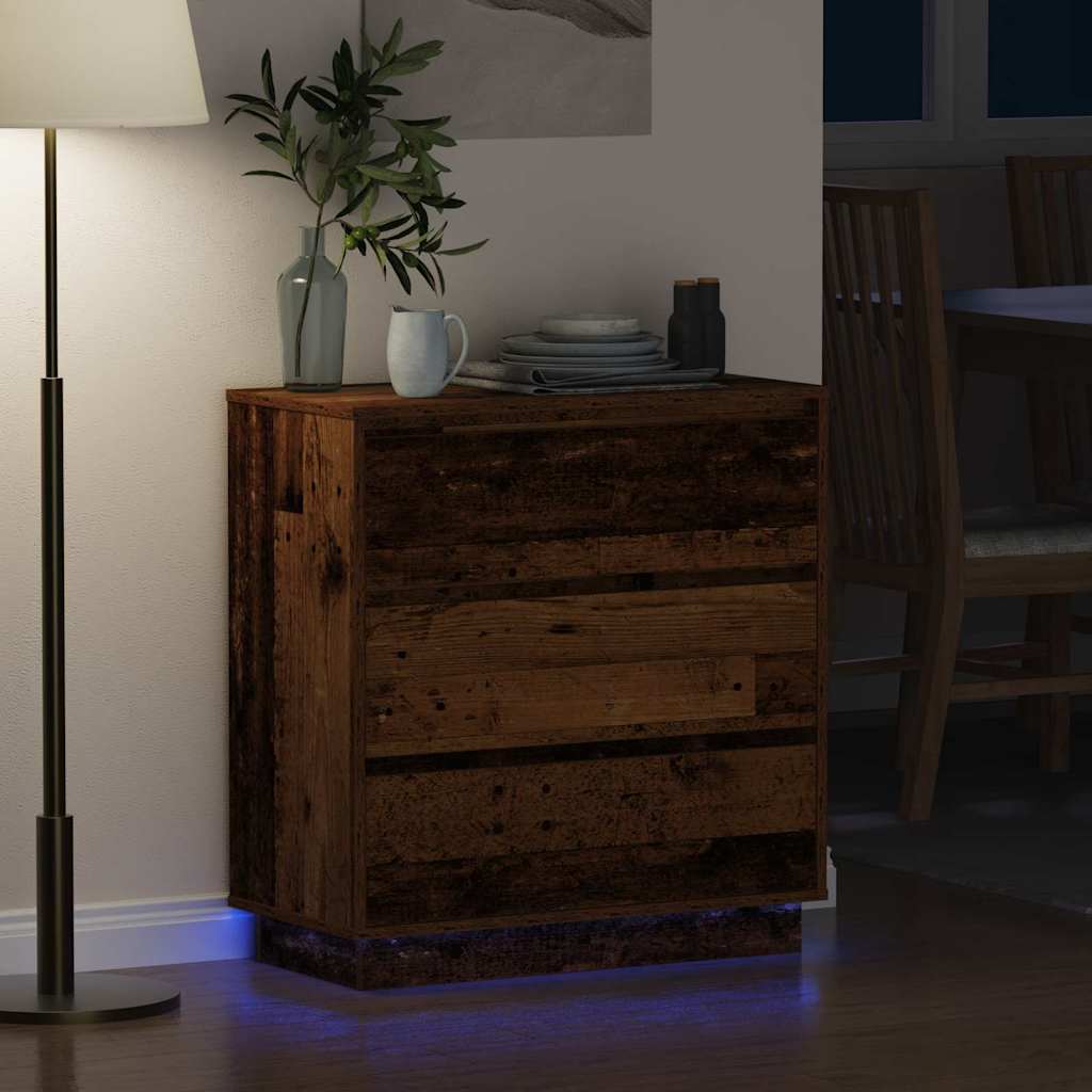 vidaXL Szafka Nocna z szufladą Stare drewno 71 x 34,5 x 75 cm