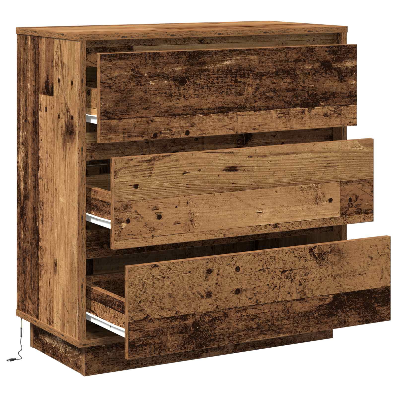 vidaXL Szafka Nocna z szufladą Stare drewno 71 x 34,5 x 75 cm