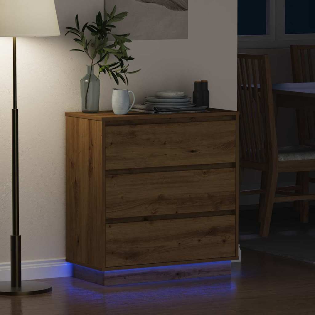 vidaXL Szafka Nocna z szufladą Dąb rzemieślniczy 71 x 34,5 x 75 cm