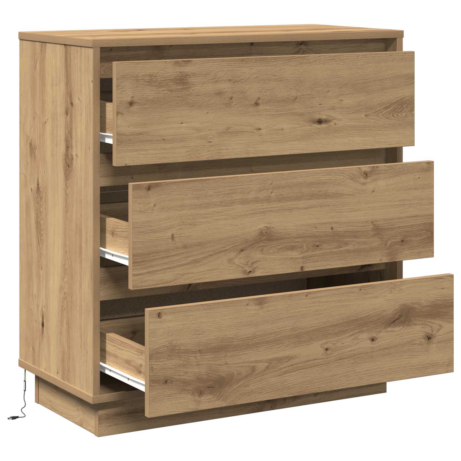 vidaXL Szafka Nocna z szufladą Dąb rzemieślniczy 71 x 34,5 x 75 cm